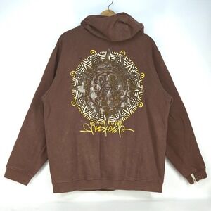 VTG Y2K Miskeen Hoodie Mens 3XL Grunge Goth Emo Skater Full Zip Baggy Distressed